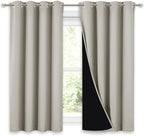 NICETOWN 100% Blackout Curtains 54 inches Long, Double-Deck Completely Blackout by NICETOWN