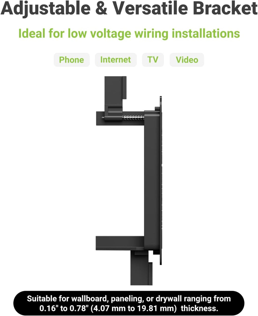 Brush Wall Plate with Mounting Bracket, 4 Pack Cable Pass Through