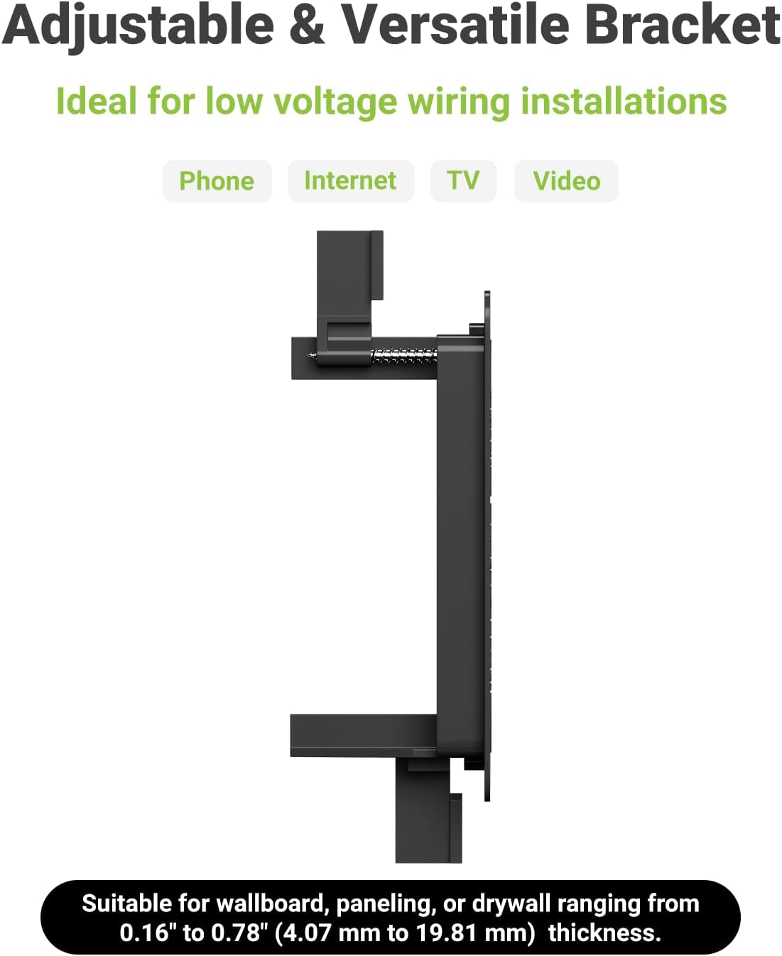 Brush Wall Plate with Mounting Bracket, 4 Pack Cable Pass Through