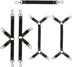 Bed Sheet Straps,Fitted Sheet Clips,Adjustable Bed Sheet Fasteners for Fitted Bed Sheets, Bed Scrunchie for Mattress Pad Covers (Black3)