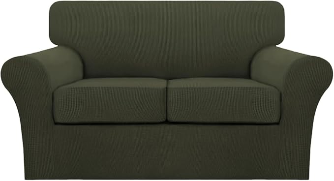Turquoize 3 Piece Sofa Covers for 2 Cushion Couch Sofa Slipcover Soft Couch by Turquoize