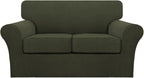 Turquoize 3 Piece Sofa Covers for 2 Cushion Couch Sofa Slipcover Soft Couch by Turquoize
