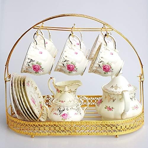 Mug Holder Coffee Cup Rack Stand - Wrought Iron Mug Rack Tea Set Organizer