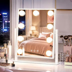 9-Bulbs Vanity Mirror with Dimmable Lights, Touch Control, 3 Color