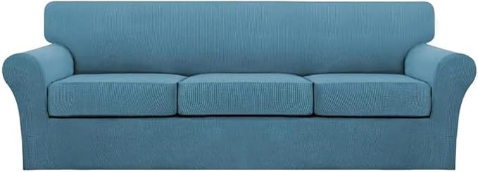 Turquoize 4 Piece Sofa Covers for 3 Cushion Couch Sofa Slipcover Soft Couch by Turquoize