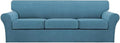 Turquoize 4 Piece Sofa Covers for 3 Cushion Couch Sofa Slipcover Soft Couch by Turquoize
