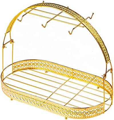Mug Holder Coffee Cup Rack Stand - Wrought Iron Mug Rack Tea Set Organizer