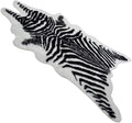 Zebra Print Rug Faux Animal Cowhide Skin Area Rug Leather Carpet Mat Small Size by yingda1992