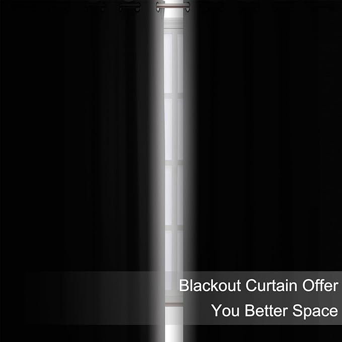 LEMOMO Blackout Curtains 52 x 120 Inch Long Light Grey Curtains Set of 2 Panels - Image 3