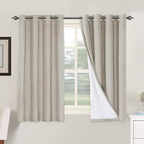 H.VERSAILTEX Linen Blackout Curtains 54 Inches Long 100% Absolutely Blackout by HVERSAILTEX