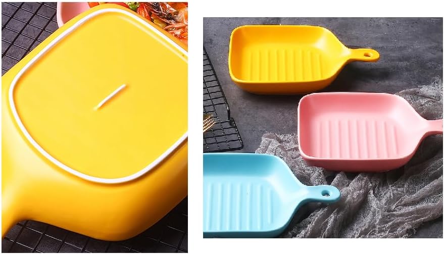 Blue & Pink Ceramic Bake & Serve Set – Pastel 2-Piece Ceramic Baking Dish Set, Oven Safe Bakeware for Kitchen & Table