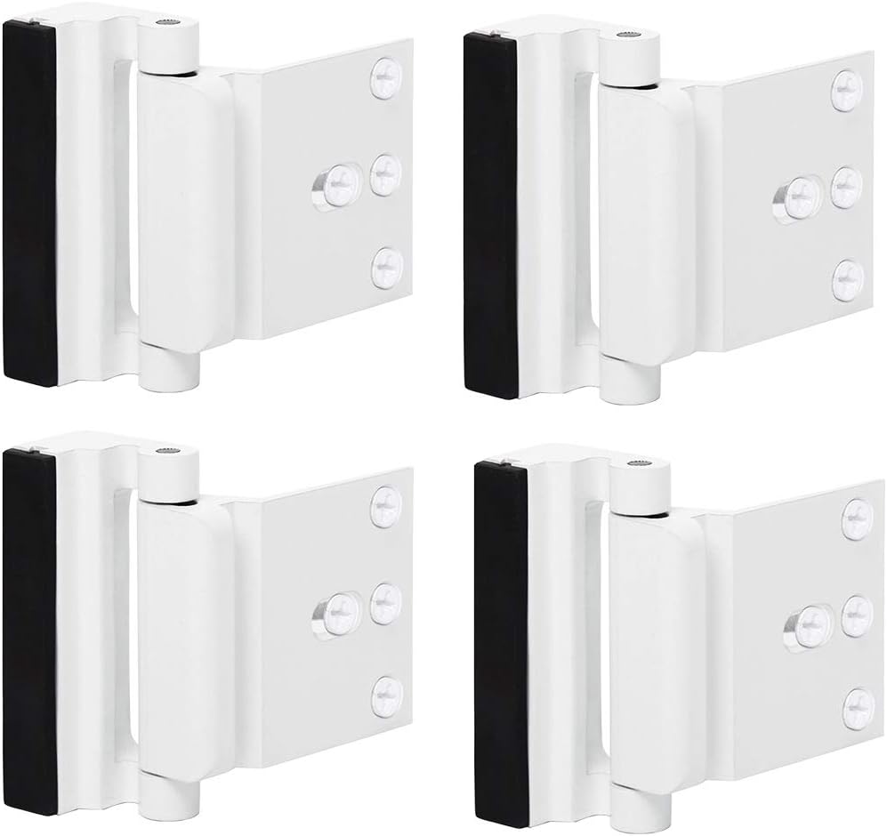 4 Pack Home Security Door Reinforcement Lock Door Latch for Kids Safety
