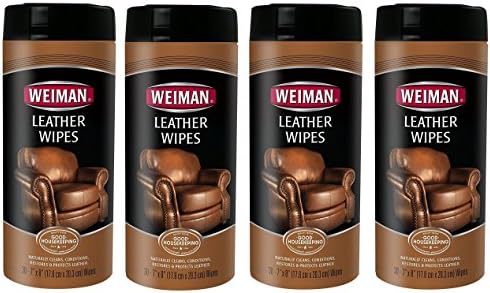 Weiman Leather Wipes - Clean and Condition Car Seats, Shoes, Couches and More - 30 Count (4 Pack)