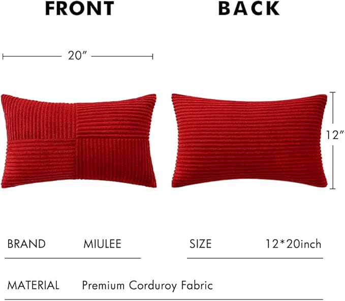 MIULEE Christmas Red Decorative Lumbar Throw Pillow Covers 12x20 Inch - Image 6