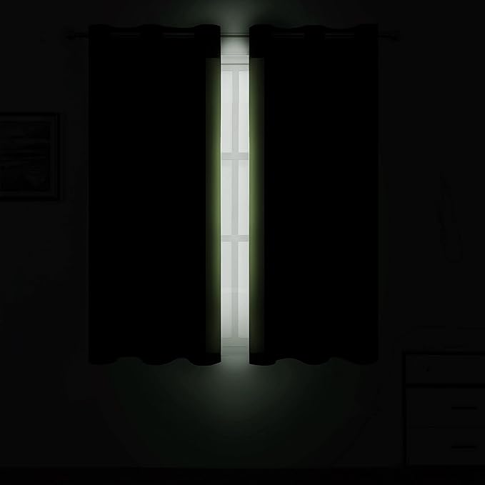 LEMOMO Light Green Blackout Curtains 38 x 54 Inch Length/Set of 2 Curtain - Image 3