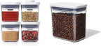 OXO Good Grips 4-Piece Mini POP Container Set Good Grips POP Container – Airtight 1.7 Qt for Coffee and More Food Storage, Rectangle, Clear