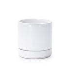D'vine Dev 4.7 Inch Ceramic Planter Pot, White, 94-O-B-1