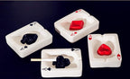 Creative Poker Ceramic Cigarette Ashtray Tabletop Portable Modern Ashtrays Cigar Ashtray for Outdoor Indoor Desktop Smoking AshTray for Home office Fashion Decoration Handmade Gift for Men Women-Black