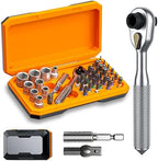 42-in-1 ratchet socket screwdriver set, 70N. m torque, 72-tooth ratchet wrench, S2 steel drill bit and Cr-V sleeve - portable tool kit for car, bicycle, motorcycle and home repair.