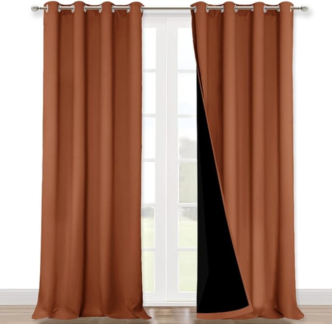 NICETOWN Full Shading Curtains for Windows, Super Heavy-Duty Black Lined by NICETOWN