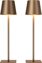 Kakanuo Brown Cordless Rechargeable Table Lamp, 2 Pack Portable Desk Lamp with 5000mAh Battery, Touch Control Stepless Dimming, for Dining, Outdoor Camping, Coffee Shop