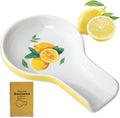 Spoon Rest for Stove Top Kitchen Decor Ceramic Spoon Holder (Lemon)