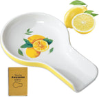 Spoon Rest for Stove Top Kitchen Decor Ceramic Spoon Holder (Lemon)