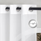 NICETOWN White Sheer Kitchen Window Curtains 24 inches Long, Grommet Short - Image 2