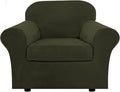H.VERSAILTEX Rich Velvet Stretch 2 Piece Cover Chair Slipcover Sofa Cover by HVERSAILTEX