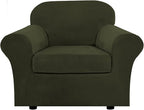 H.VERSAILTEX Rich Velvet Stretch 2 Piece Cover Chair Slipcover Sofa Cover by HVERSAILTEX