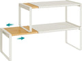 SONGMICS HOME Spice Rack, Expandable Cupboard Shelf Orgnizer,Bamboo