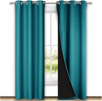 NICETOWN Peacock Teal Blackout Curtains 80 inches Long, Full Light Blocking by NICETOWN