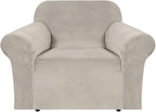 H.VERSAILTEX Stretch Velvet Armchair Cover Couch Covers 1 Cushion Chair by HVERSAILTEX