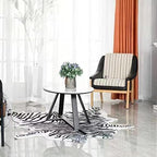Large Zebra Print Area Rug Carpet Faux Cowhide Leather Animal Simulation Plush - Image 5