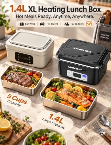 Cordless Electric Lunch Box Rechargeable for Men, 1.4L