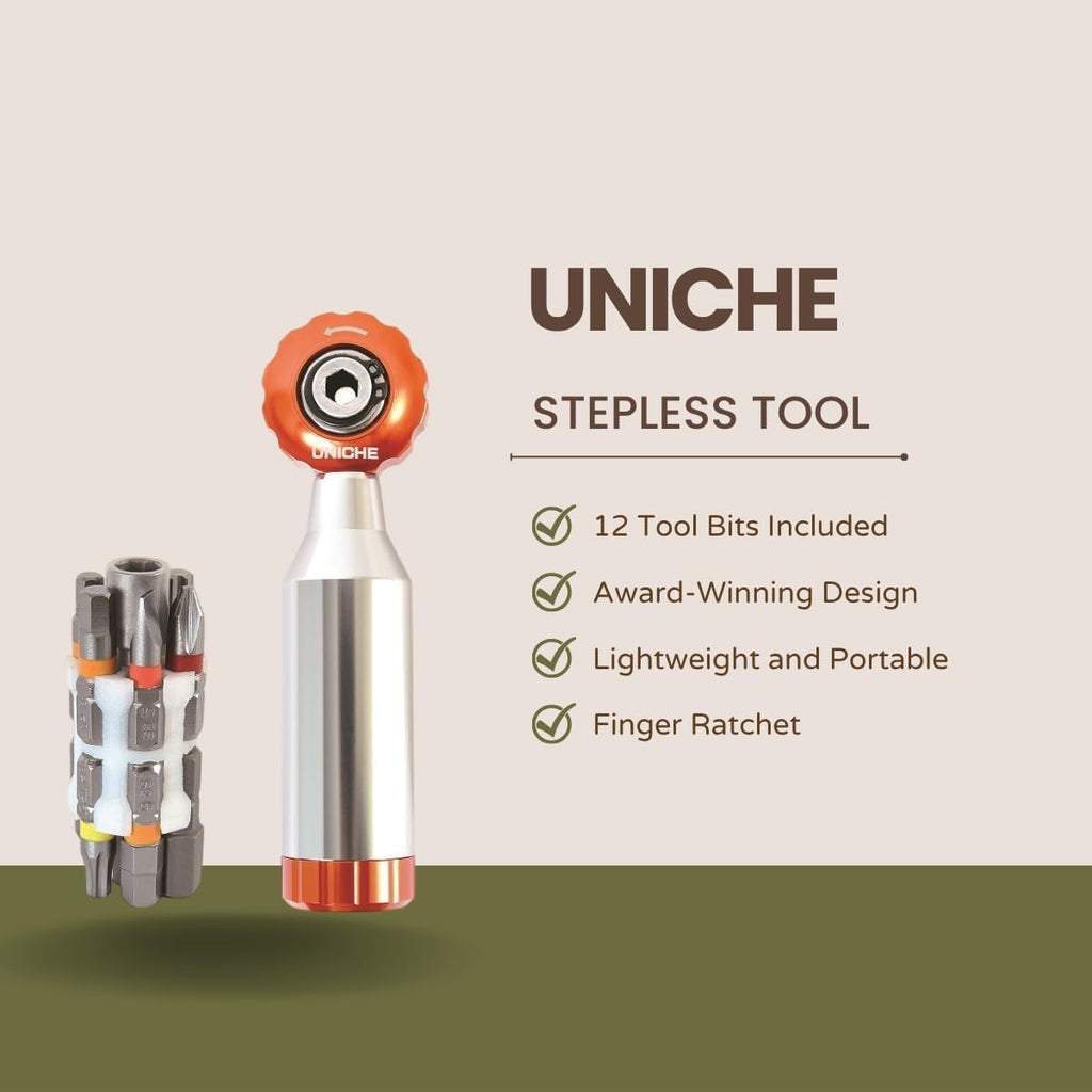 Stepless 12 in 1 Bike Multitool, Bike Tool with Mini Ratchet[Silver]