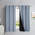 NICETOWN 100% Blackout Lined Curtains, Vintage Blue, 1 Pair, 2 Thick Layers by NICETOWN