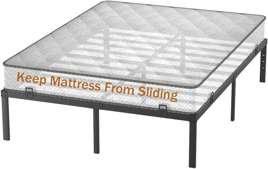 Non Slip Mattress Gaskets for Metal Bed Frame,6 PCS Holder in Place Gripper,Keep Mattress from Sliding, Adjustable Anti-Slip Baffle, Black