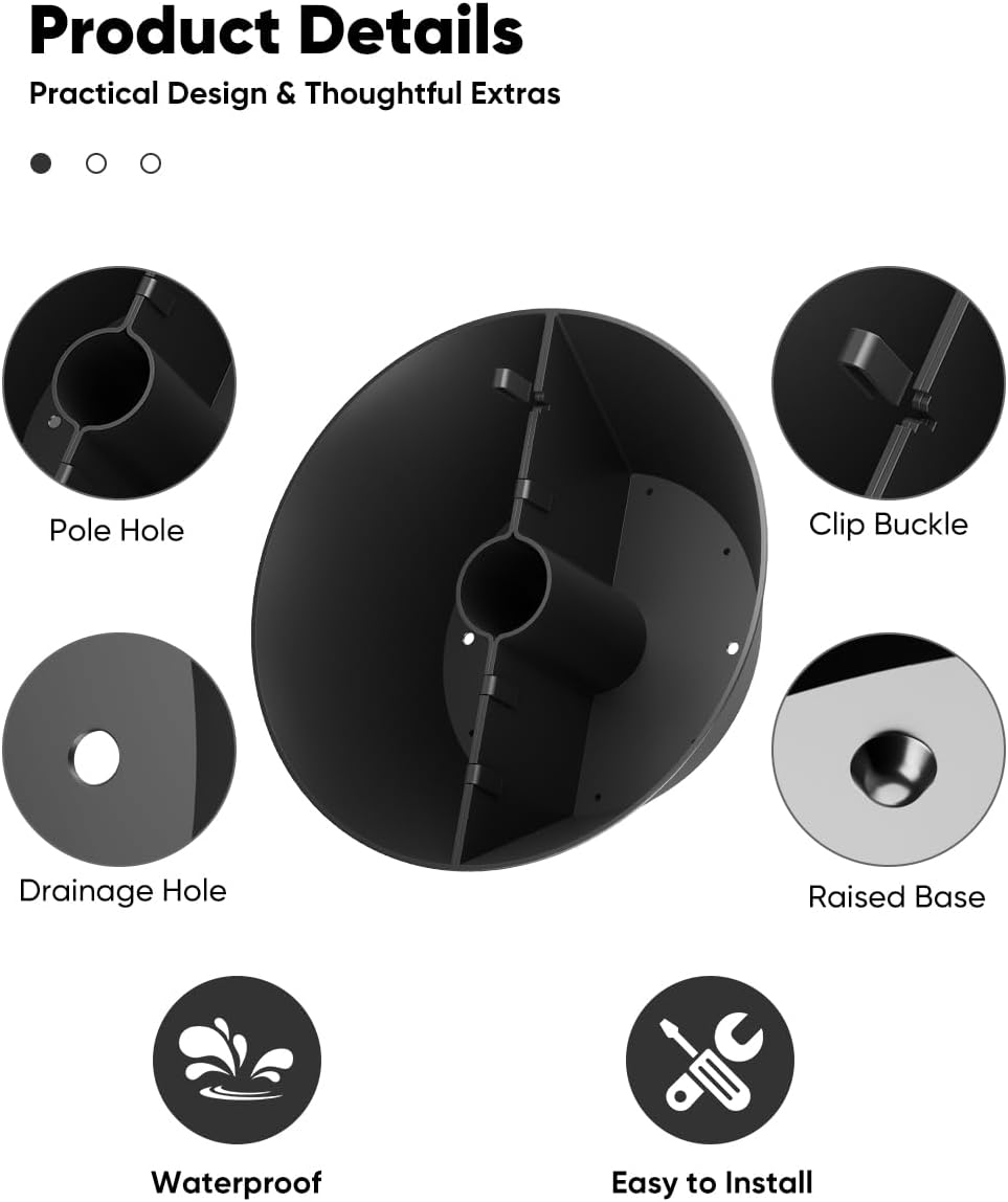 Umbrella Planter for Patio Table, Black