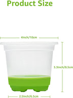 MIXC Clear Nursery Pots with Silicone Base, 4-Inch, 30-Pack