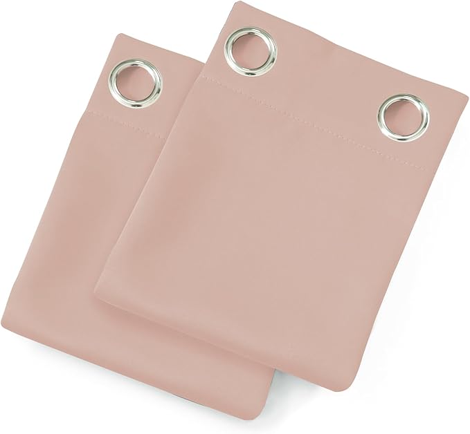 LEMOMO Blackout Curtains 66 x 84 inch/Blush Curtains Set of 2 Panels/Thermal - Image 9