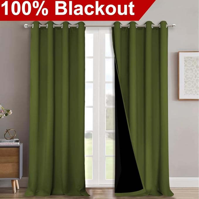 NICETOWN Full Shading Curtains 90" Long 2 Panels Set - Image 2