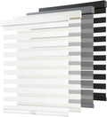 AOSKY Cordless Zebra Blinds for Indoor Windows, 34" W x 72" H, White