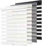 AOSKY Cordless Zebra Blinds for Indoor Windows, 34" W x 72" H, White