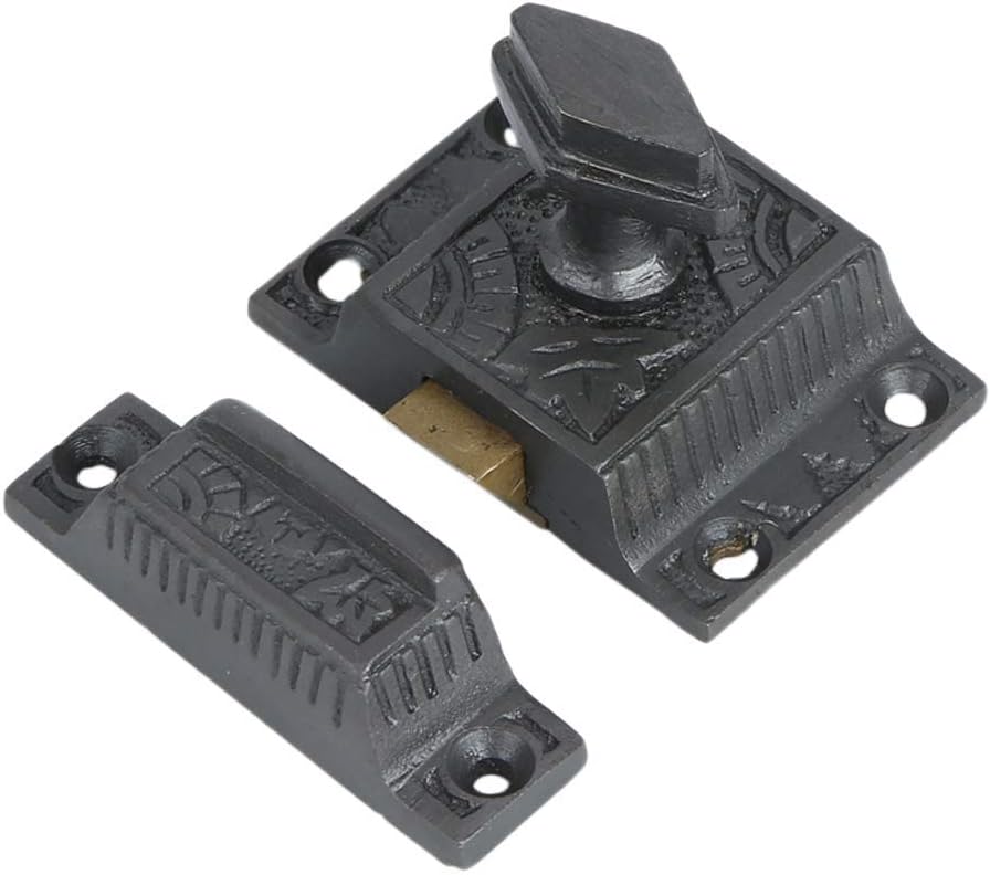 Cabinet Latch, Cast Iron, Antique Iron, Windsor Knob