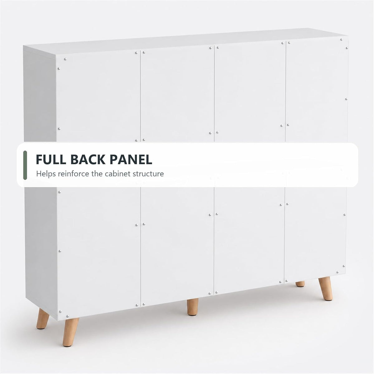 OSCHF 11-Cube Bookcase with Doors, 3-Tier Storage Cabient, Warm White