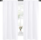 NICETOWN White Curtains for Bedroom, Short Curtains & Draperies for Small Window - Image 2