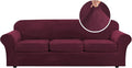 H.VERSAILTEX Velvet 4 Piece High Stretch Sofa Slipcover Cover Furniture by HVERSAILTEX