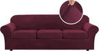 H.VERSAILTEX Velvet 4 Piece High Stretch Sofa Slipcover Cover Furniture by HVERSAILTEX