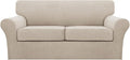 Turquoize 3 Piece Sofa Covers for 2 Cushion Couch Sofa Slipcover Soft Couch by Turquoize